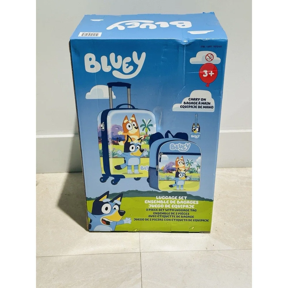 Bluey Kid's Licensed 2 Piece Luggage Bluey Set 1872161 New In Box